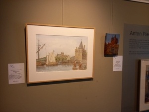 Aquarel Schreiers toren Amsterdam aan de wand Pieck Inspireert