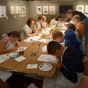 tekenworkshop 31 juli 2025 aan het werk