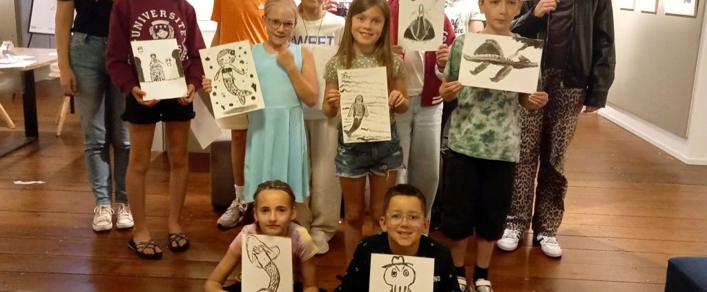 tekenworkshop 31 juli 2025 presentatie van het werk