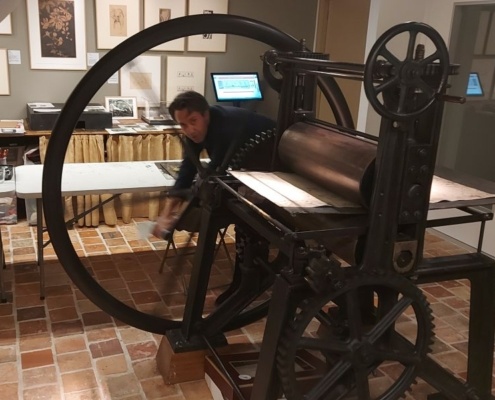 Etspers Anton Pieck bediend door Menno Balm Etspers Anton Pieck bediend door Menno Balm