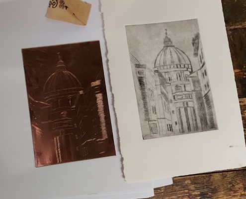 etsplaatje en afdruk